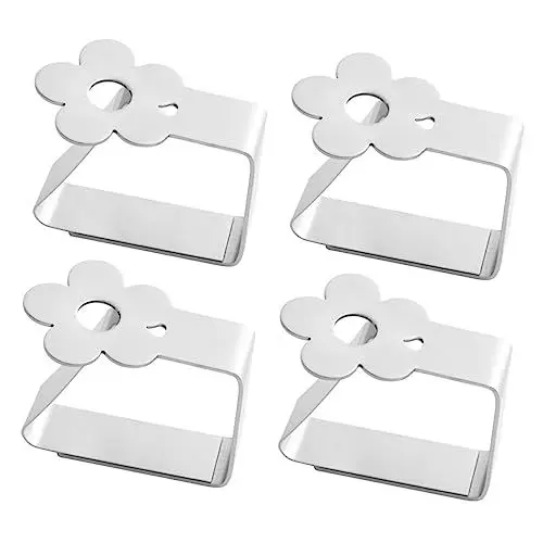 Produktbild: LIFKOME 4 Stück Tischl?uferklemmen Tischdeckenclips Im Freien Tischdeckenclips Aus Metall Tischdecke Gewichtsclips Tischdeckelklemmen Picknicktischdeckenclips Stoffclip Mond