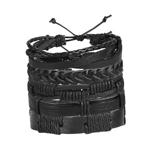 Produktbild: LIFKOME Verstellbares Lederarmband für Männer Modisch für Papa Geburtstag Vatertag