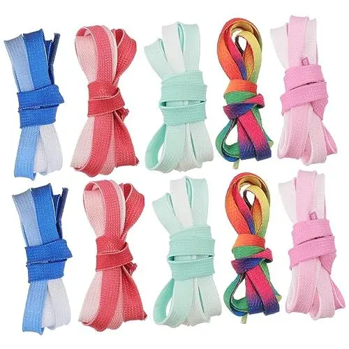 Produktbild: LIFKOME Elegante Schnürsenkel Aus Segeltuch 5 Paar Farbverlauf Für Einfaches Anbringen Und Reinigen