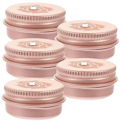 Produktbild: LIFKOME 5 Stück Aluminium Für Den Täglichen Gebrauch Schraubdose Multifunktions Schraubdose Kosmetik Zubehör Wiederverwendbarer Lippenbalsam Behälter Creme Etui Praktische