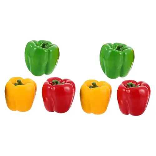 Produktbild: LIFKOME 2 Sets Realistische Paprika-simulations-gemüse-Requisiten Aus Schaumstoff Für Die Fotografie Paprika-Modelle Für Die Dekoration Von Zuhause Und Restaurants 3 Stück * 2