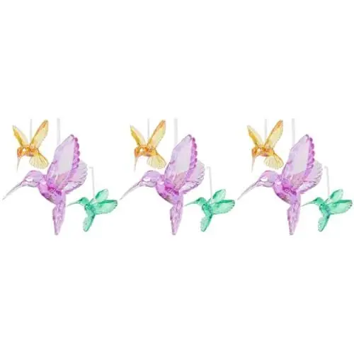 Produktbild: LIFKOME 9 STK Kristall-Vogel-anhänger Kristall Hängende Vogelkunst -windspiele Vogeldekoration Hängende Kolibrifiguren Garten Baumschmuck Wohnkultur Haushalt Acryl Fensterdekoration