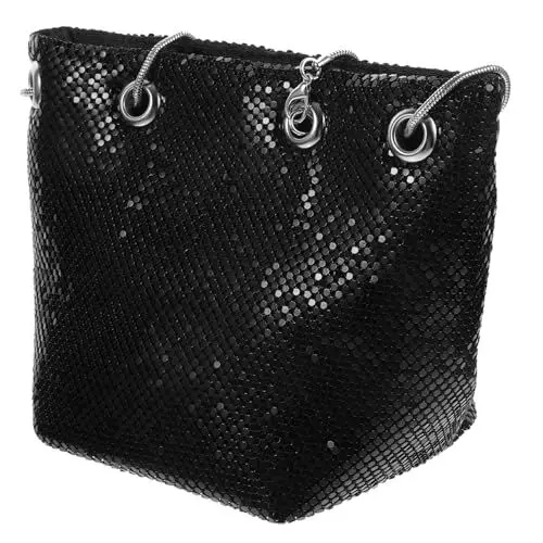 Produktbild: LIFKOME Mini Crossbody Kette Schultertasche Pailletten Bucket Bag Mode Und Versichert