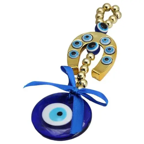 Produktbild: LIFKOME Evil Eye Ornament Für Auto Türkisches Schlüsselanhänger Mit Glasperlen Dekoratives Hängesymbol Für Rückspiegel Und Wohnraum Langlebig Und Sicher