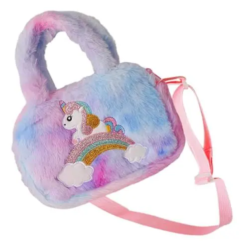 Produktbild: LIFKOME Handtasche Für Kinder Mädchen Umhängetasche Mädchen Geldbörse Flauschige Tasche Für Kleinkinder Plüsch-umhängetasche