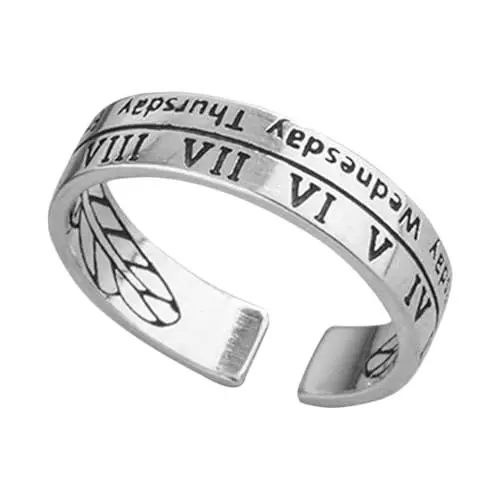 Produktbild: LIFKOME Stilvolles Silber Für Frauen Römische Ziffern Und Wochendesign Modeschmuck Für Mädchen Angenehm Zu Tragen