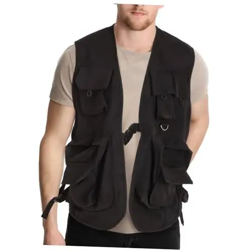 Produktbild: LIFKOME Fishing Vest Für Männer Mit Zahlreichen Taschen Multifunktionale Utility-weste Für Camping Reisen Und Outdoor-aktivitäten Robuste Konstruktion