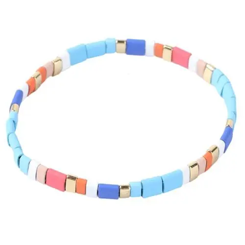 Produktbild: LIFKOME Gemischte Farben Gewebtes Elastisches Armband Aus Bonbons Bonbon Armbänder Aus Edelsteinen Handgefertigter Armreif Verstellbare Perlenarmbänder Perlenbesetzte Stretch