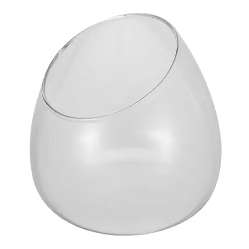 Produktbild: LIFKOME Glasschale Glasvase Terrarium Blase Schüssel Fisch Schüssel Aquarium Schüssel Terrarium Blumenvase (Transparent) Vase Schräg Schräg Geschnittene Glasschale Schräg