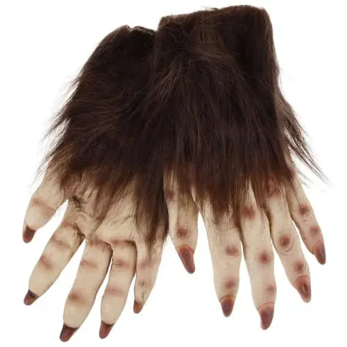 Produktbild: LIFKOME Halloween Monster Hände Handschuhe Horror Zombie Hände Plüsch Wolf Geist Kostüm Requisiten Dehnbare Krallen Trick Streich Requisite Halloween Party Gefallen