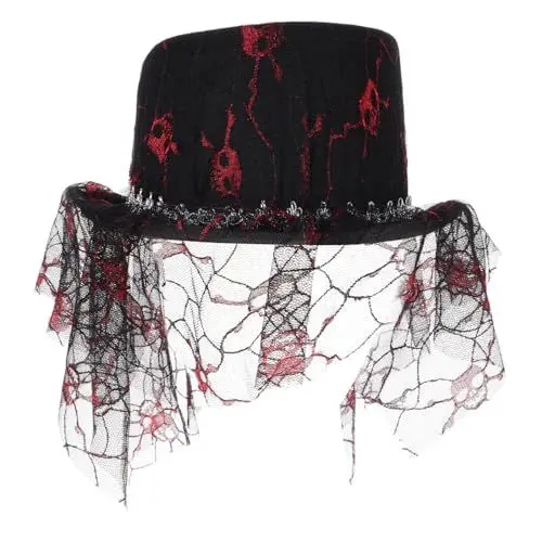 Produktbild: LIFKOME Halloween-hut Kappe Netz- -zylinder Bühnen-performance Schwarzes Dekoratives Party-zubehör