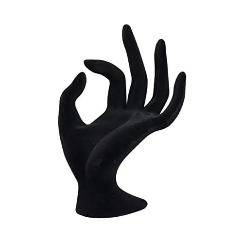 Produktbild: LIFKOME Halter Für Ringständer Displayhalter Für Handschmuck Handgefertigte Ringe Handringhalter Handschmuckhalter Tischständer Schaufensterpuppe Ring Hand Schmuck Turm Baum Black