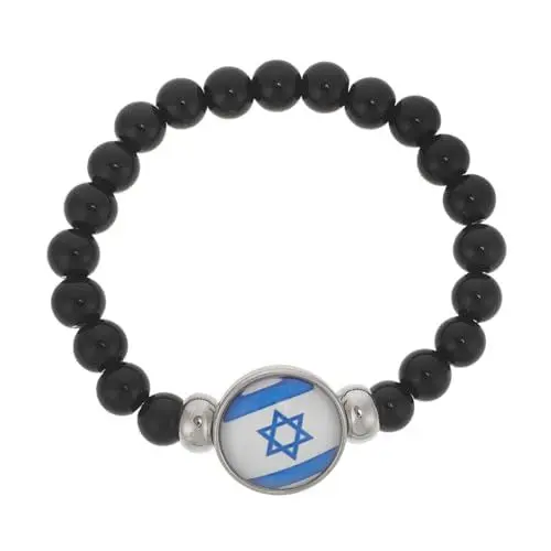 Produktbild: LIFKOME Armband mit Israel-flagge für Männer und Frauen mit Perlen Besetzt Handgelenk-accessoire Patriotisches Mode-statement