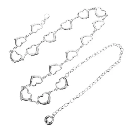 Produktbild: LIFKOME Kettengürtel Taillenkettenschmuck für Frauen Goldgürtel für Damenkleider Taillenperlen damenketten waist chain silberne Taillenkette Taillengürtel für Damenkleider Metall Silver