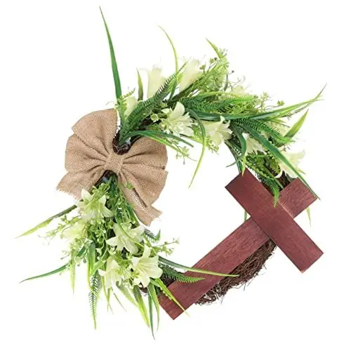 Produktbild: LIFKOME Ostern Szene Hängen Tür Kranz Decor Künstliche Kranz Ornament