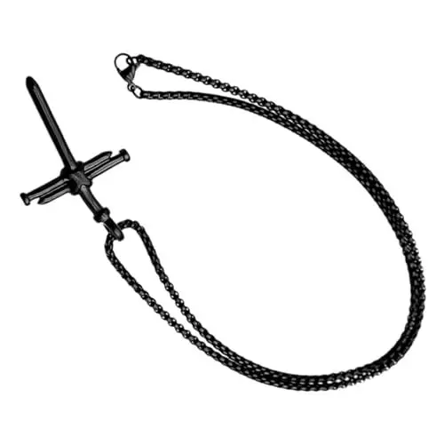 Produktbild: LIFKOME Kreuz Halskette Frauen Halskette Kreuzhalsketten Für Männer Halskette Mit Anhänger Für Frauen Halskette Mit Kreuzanhänger Für Damen Halskette Mit Metallanhänger Stahl Black
