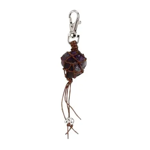 Produktbild: LIFKOME Amethyst-Halskette Schmuck Unregelmäßige Amethyst-Halskette Dekorativer Amethyst-schlüsselanhänger Für Die Raumdekoration