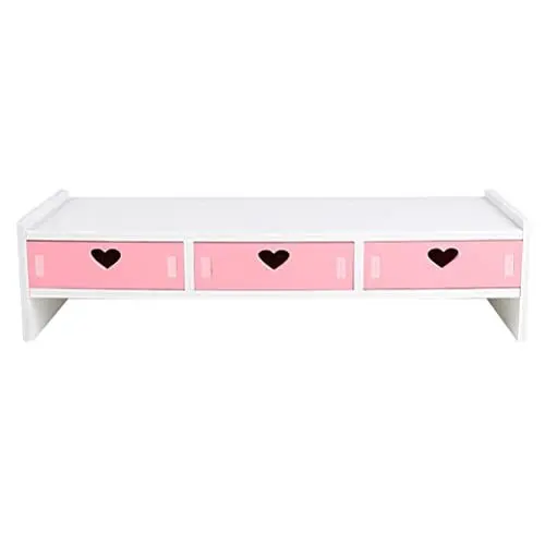 Produktbild: LIFKOME Laptopständer 1 Flache Halterung Nützliches Regal Schreibtisch Desktop Monitor Laptop Bord Ständer Riser Zubehör Erhöhung Rosa Robust mit Pvc Handyschubladen Monitorständer Mit Schublade