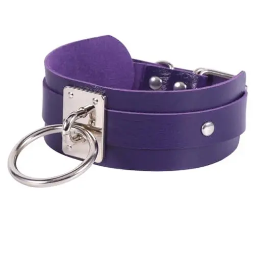 Produktbild: LIFKOME Lederhalskette schwarze Halskette für Frauen Halloween-Schmuck Halsreifen für Frauen Statement-Halsketten für Frauen Lederkette für breite Halsbandkette Violett