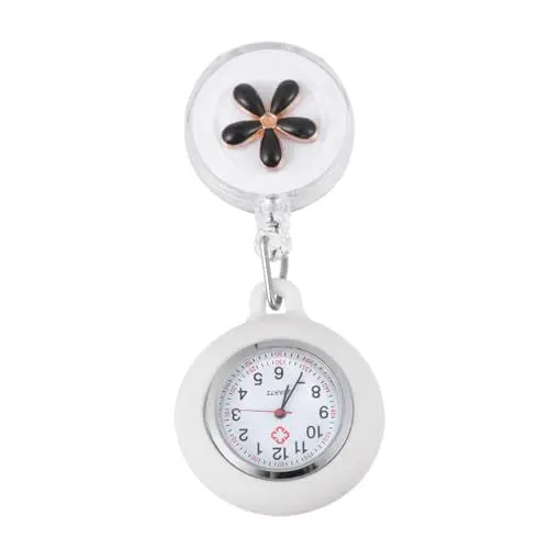 Produktbild: LIFKOME Medizinische Hängeuhr Taschenuhr Versenkbar Damenuhr Wasserdicht Taschenuhr Mit Kette Clipuhr Bergsteigeruhr Uhren Clipuhr Zum Bergsteigen Revers Krankenschwester Taschenuhr Black