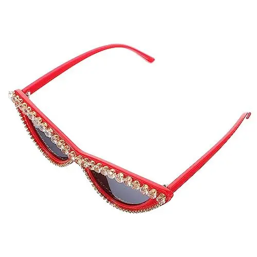 Produktbild: LIFKOME Mode Sonnenbrillen Diamant-Dreieckige Cat-Eye-Sonnenbrille Strass-Sonnenbrille Strassbesatz Trendiges Dekor Pc-Mode-Sonnenbrille Für Damen Sonnenbrille Für Damen Trendige