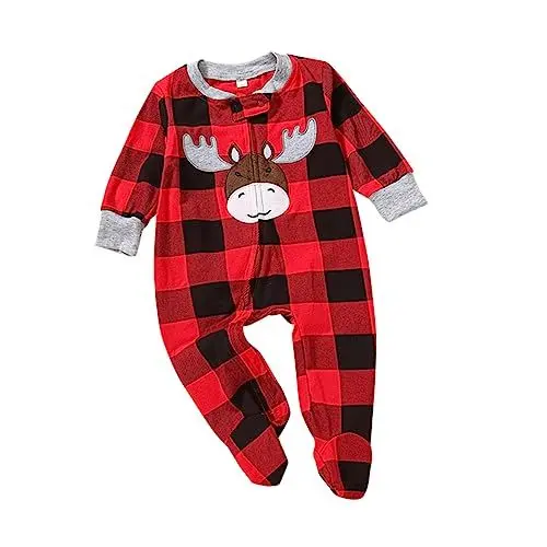 Produktbild: LIFKOME Niedlicher Weihnachtshirsch Unisex Neugeborenen-baby-kleidung Weiche Baumwolle Strampler Atmungsaktiver Overall