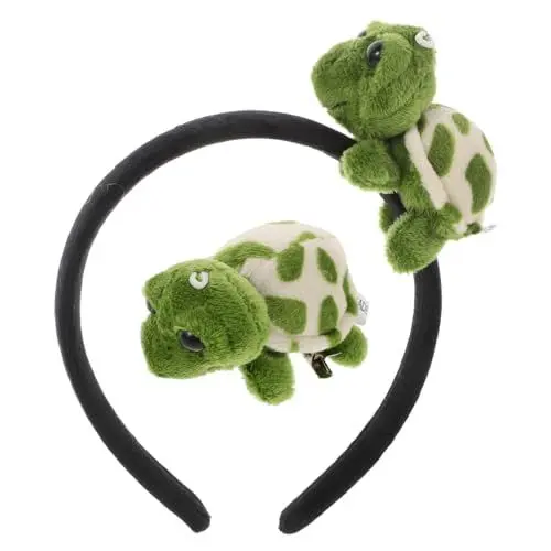 Produktbild: LIFKOME SchildkröTen Stirnband Und Haarspangen Set Weiches PlüSchmaterial FüR Kinder Und Erwachsene FüR Halloween KostüMe Und Tier-Cosplay 8x6.5x5.2Cm GrüN