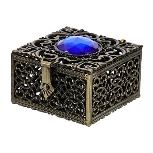 Produktbild: LIFKOME Schmuck Box Schmuckschatulle Schmuckschatulle Rosenkranzhalter Bejeweled Halskette Kreuz Schmuck Metallbehälter Kleine Box Zinklegierung Box Zinklegierung Ringetui Metallring
