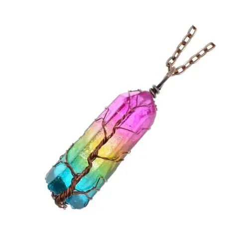 Produktbild: LIFKOME Sieben Chakra-Halskette Halsketten mit Edelsteinanhängern Halskette mit Chakra-Steinen Hochzeitsdekoration Damenschmuck kristallanhänger Langlebig frauen Halsanhänger