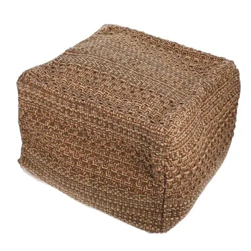 Produktbild: LIFKOME Sitzhocker Meditationskissen Gewebter Bodenkissen Tatami Pad Quadrat- Pouf für Yoga Garden Esszimmer 42X42x33 cm Khaki Orientalische Lampe Orientalische Lampe Orientalische Lampe