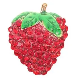 Produktbild: LIFKOME Strass-Erdbeer-Brosche Erdbeer-Anstecknadel Obst-Brosche Brosche Hemd-Bolzen Anstecknadel Hutnadel Für Frauen Und Mädchen