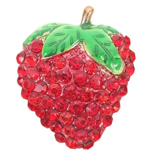 Produktbild: LIFKOME Strass-Erdbeer-Brosche Erdbeer-Anstecknadel Obst-Brosche Brosche Hemd-Bolzen Anstecknadel Hutnadel Für Frauen Und Mädchen