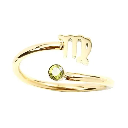 Produktbild: LIFKOME Tierkreisring Bandringe Für Damen Klassisch Fingerringe Für Paargeschenke Frau Sterlingsilberringe Für Für Mädchen Mann Golden Edelstahl