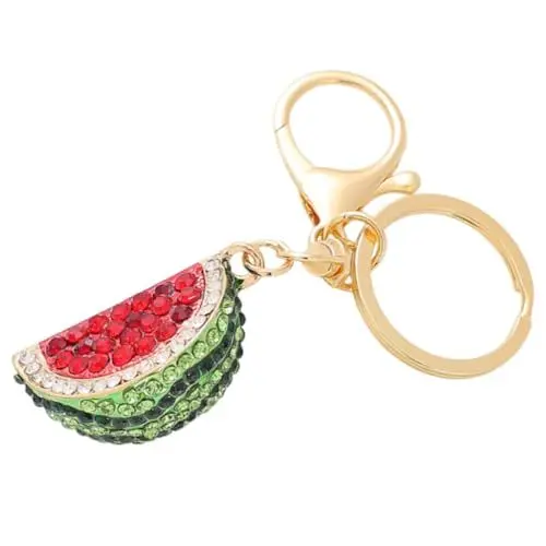 Produktbild: LIFKOME Wassermelonen-SchlüSselanhäNger, Niedlicher Mini-Frucht-AnhäNger, GläNzender Strass, Roter Wassermelonen-AnhäNger FüR AutoschlüSsel Und Taschen