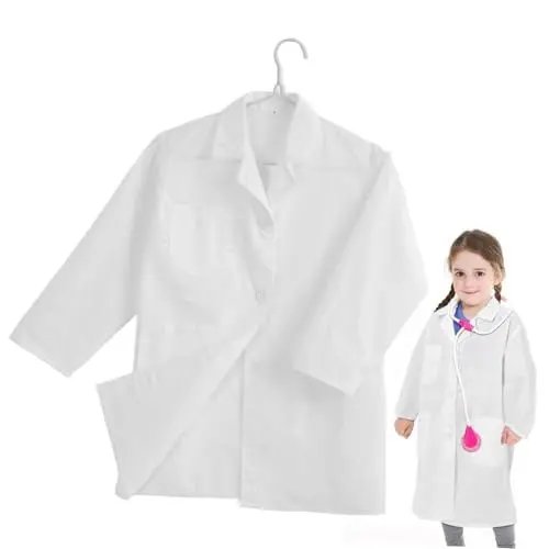 Produktbild: LIFKOME Kinder-laborkittel Unisex-cosplay-mantel Experimentierkittel Kostüm Kinderparty-rollenspielanzug Ankleidemantel Für Wissenschaftler Mit Taschen Und Knöpfen
