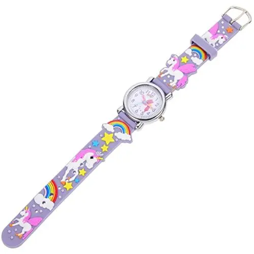 Produktbild: LIFKOME Kinderarmbanduhr Mit Cartoon-Einhorn-Muster Silikonband Für Jungen Und Mädchen Lernuhr Zum Zeitanzeige Üben