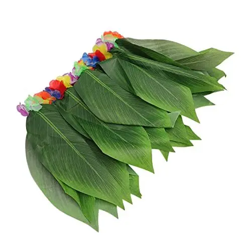 Produktbild: LIFKOME hawaiianisches Kostüm Bekleidung Hawaii-Grasrock Bananenblattrock Hawaiischer Grasrock Perlengirlande hawaii outfit hawaii kleidung kurzer rock hula milla kurze röcke rot