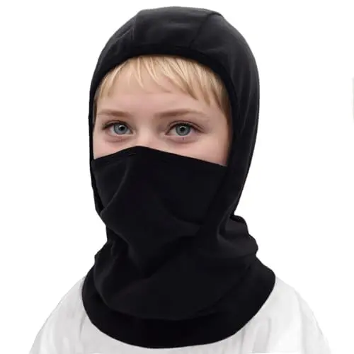 Produktbild: lifwimner Kinder Sturmhaube Winter, Warme Sturmmaske Balaclava für Jungen Mädchen Winddicht Ski Maske für Outdoor Laufen Skifahren Radfahren(Schwarz)
