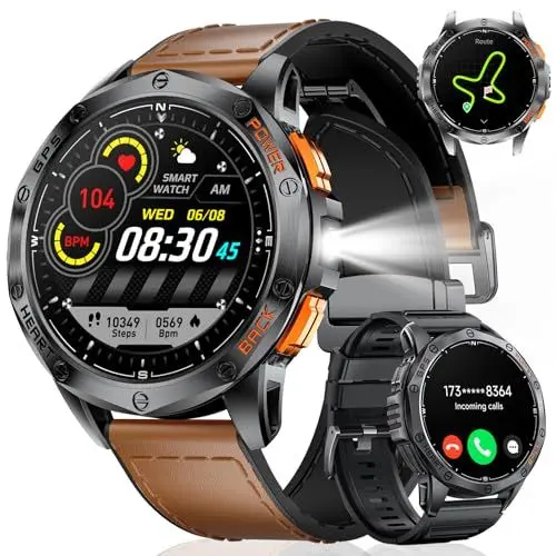 Produktbild: LIGE GPS Militär Smartwatch Herren mit Telefonfunktion/530 mAh Akku,1,43
