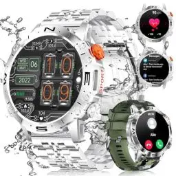 Produktbild: LIGE Herren Smartwatch 1.43 Zoll AMOLED Always-On Display Sportuhr mit Telefonfunktion Kompatibel Android iOS,5ATM Wasserdicht,100+Sport Modi,400mAh,Smartwatch mit Herzfrequenz/Schlafüberwachung