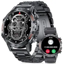 Produktbild: LIGE Militär Smartwatch Herren (Anruf Texte Rinnerung),1,39 Zoll Robuste Outdoor Smartwatch mit Herzfrequenz Schlafüberwachung,100+ Sportmodi Fitnessuhr Smart Watch für Android iOS, Schwarz