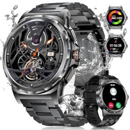 Produktbild: LIGE Militär Smartwatch Herren mit Telefonfunktion, Camouflage-Stil, 1,43''AMOLED-Smartwatch mit Herzfrequenz, SpO2, Schlafmonitor, 5ATM Wasserdicht/120+ Sportmodi Outdoor Sportuhr für Android iOS