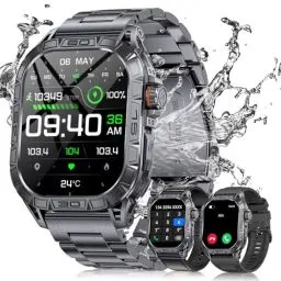 Produktbild: LIGE Militär Smartwatch Herren mit drei Armbändern,1,96