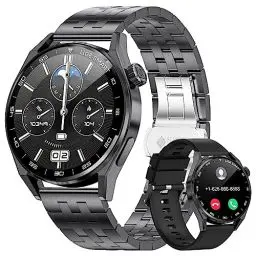 Produktbild: LIGE Smartwatch Herren, 1,39 Zoll Uhren Smartwatches mit Telefonfunktion SpO2 Herzfrequenz Schlafmonitor Schrittzähler, IP68 Wasserdicht Schwarz Fitness Tracker mit 100+ Sportmodi, iOS Android