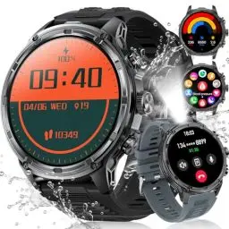 Produktbild: LIGE Smartwatch Herren mit LED Taschenlampe, 1.85‘’ HD Großes Display/710 mAh Akku Sportuhr Herren mit Telefonfunktion, 100+ Sportmodi Fitnessuhr, 24/7 Herzfrequenz/Schlafmonitor für Android iOS, IP68