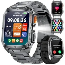 Produktbild: LIGE Smartwatch Herren mit Telefonfunktion,1.91'' HD Touchscreen,5ATM Wasserdicht,410mah Armbanduhr Herren mit 120+ Sportmodi Aktivitätstracker,Herzfrequenz/Schrittzähler/Schlafmonitor Schwarz