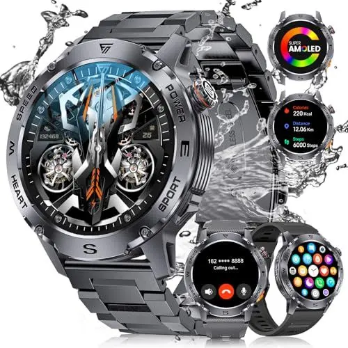 Produktbild: LIGE Smartwatch Herren mit Telefonfunktion(3 Bänder), 1,43