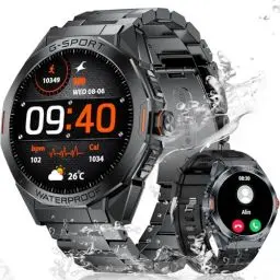 Produktbild: LIGE Smartwatch Herren mit Telefonfunktion, 1.46 Zoll HD Touchscreen Metallarmband Fitnessuhr Herren mit Pulsmesser Schlafmonitor, 100+ Sportmodi, 3ATM Wasserdicht Smart Watch für Android iOS