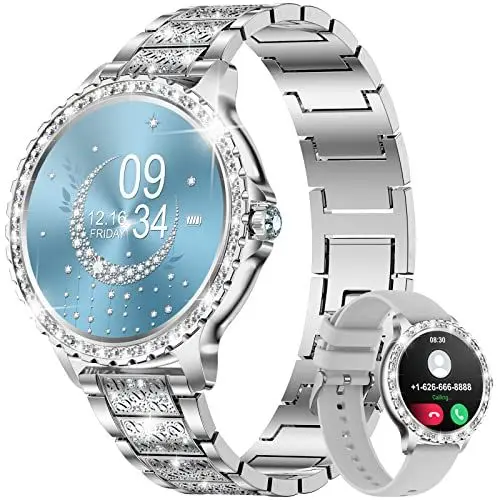 Produktbild: LIGE Smartwatch mit Telefonfunktion 1.32' Zoll Voll Touchscreen Fitnessuhr Damen mit SpO2 Herzfrequenz Schlafmonitor, IP67 Wasserdicht Schrittzähler Uhr für Android iOS,Silber