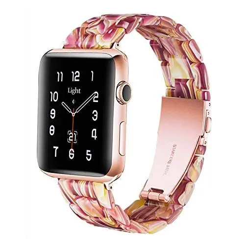 Produktbild: Light kompatibel mit Apple Watch 42 mm 44 mm 45 mm, Ersatzarmband aus Kunstharz für Apple Watch Series 7 6 SE 5 4 3 2 1 (Facebook Red, 42 mm/44 mm/45 mm)